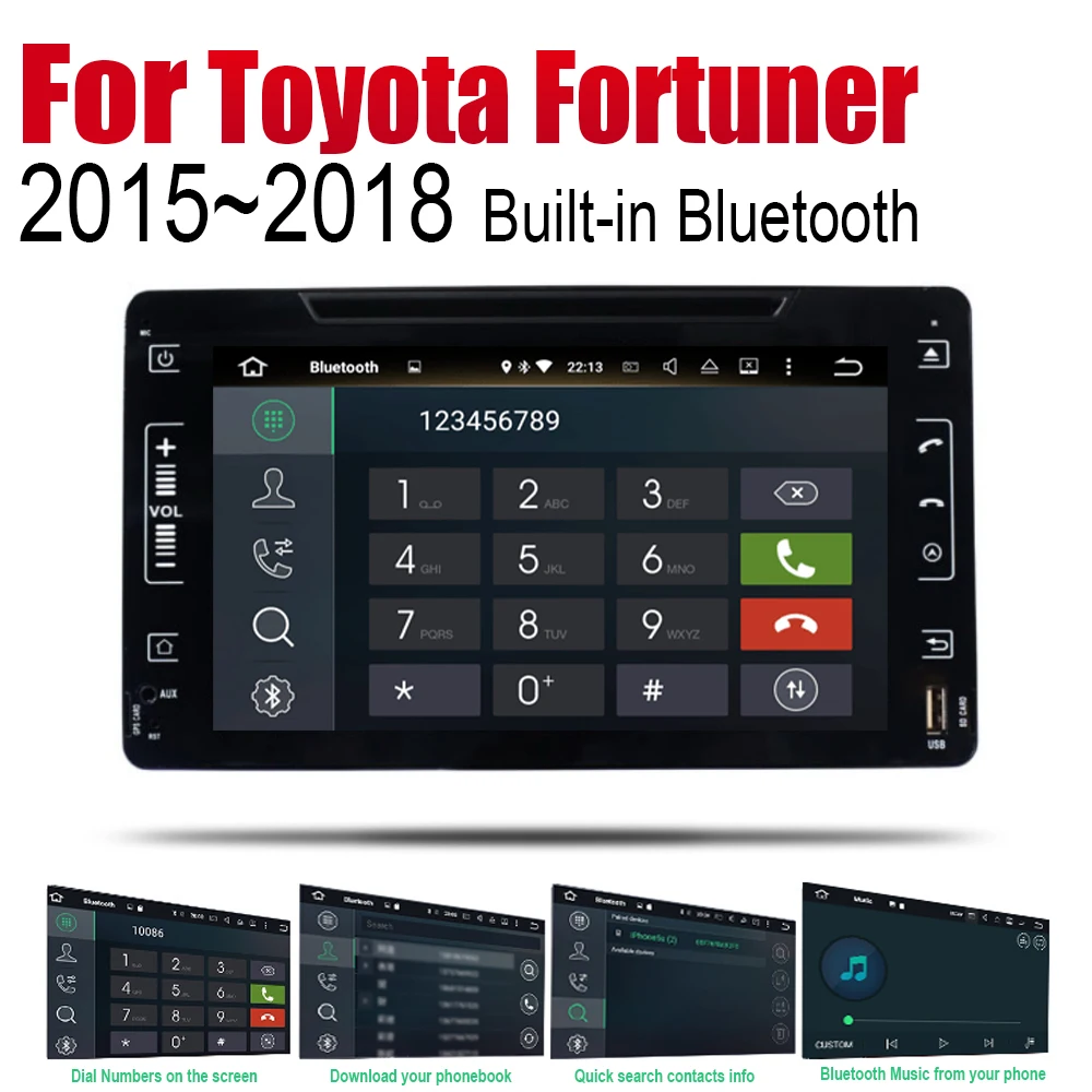 Для Toyota Fortuner 2015 2016 2017 2018 Android автомобильный DVD GPS навигатор плеер Bluetooth