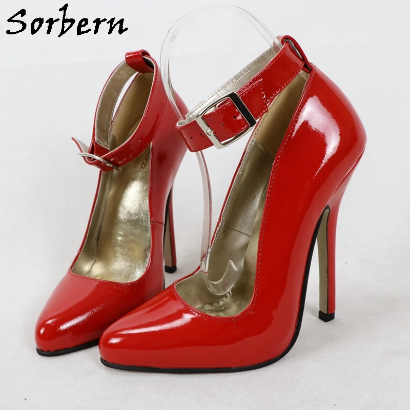 Sorbern/женские туфли-лодочки с широким ремешком на щиколотке Туфли высоком каблуке