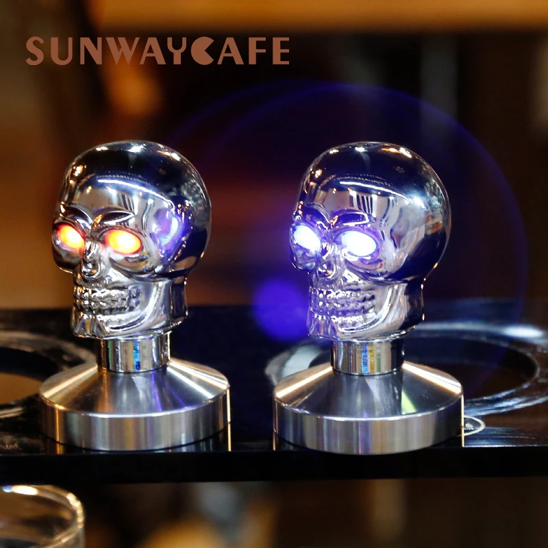 Темпер для кофе в виде черепа эспрессо 58 мм с плоским основанием из нержавеющей