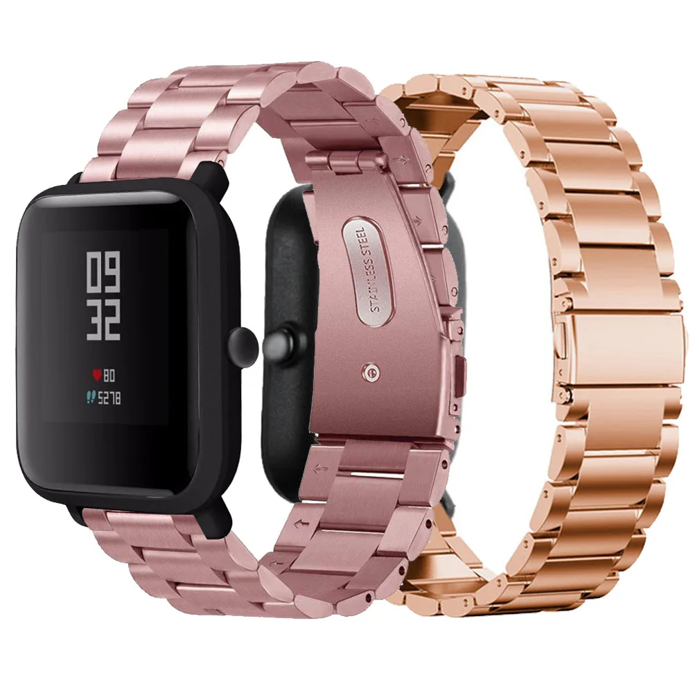 Ремешок из нержавеющей стали для Huami Amazfit Bip BIT PACE Lite Youth/GTS Смарт часы быстросъемные