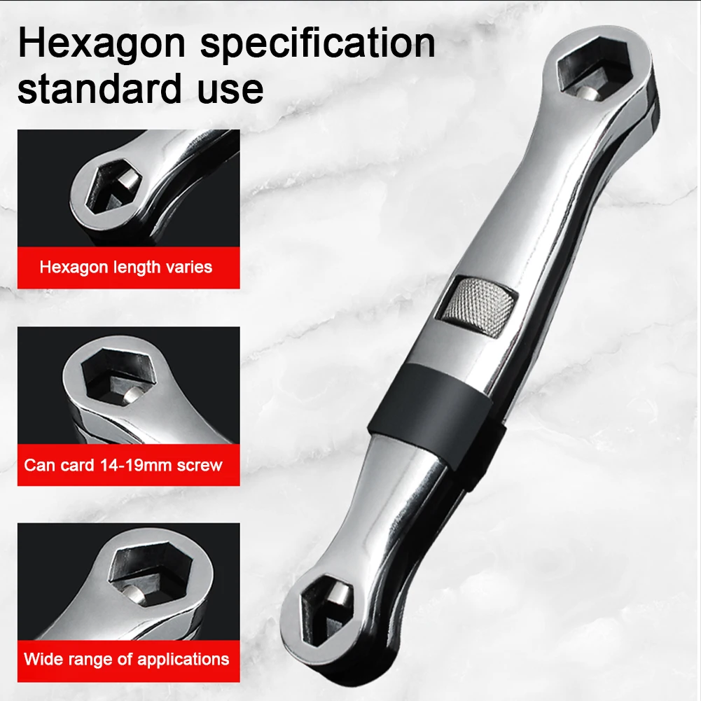 

23 In 1 Universal Wrench Set Ratchets Adjustable Spanner Hand Repair Tool 7-19mm CR-V Chromium Molybdenum Steel Rust Resistant