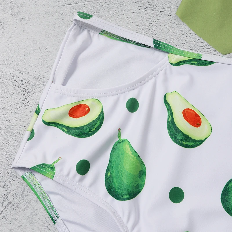 

New Ruffle Bikinis Set Cut Out Swimwear Women Swimsuit High Waist Beachwear Bathing Suit 2021 Summer Green Women's Swimsuit