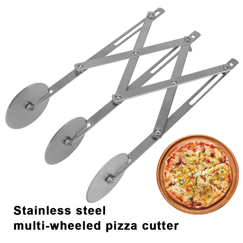 

Инструменты для выпечки, инструменты для пиццы, гибкий ролик, лезвие из нержавеющей стали, 3 колеса, резак, разделитель теста, устройство для ...