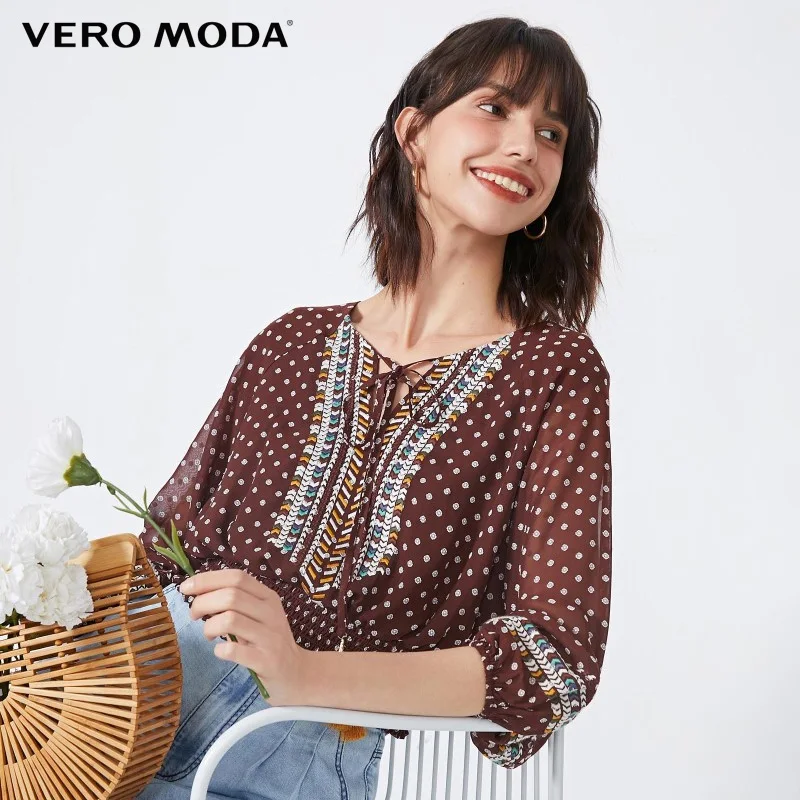 

Vero Moda Holiday Polka Dot Embroidered Chiffon Shirt |320258509