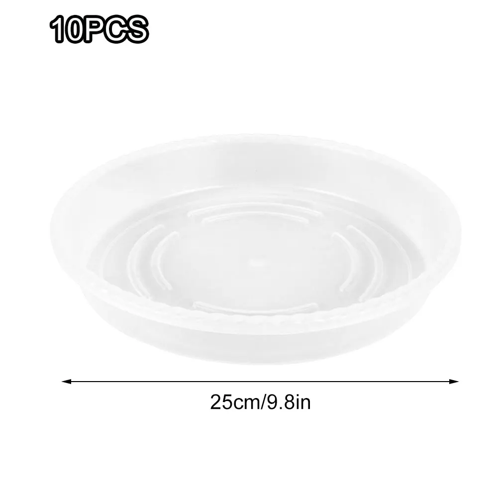 

10PCS Garden Pot Saucer Clear Plastic Flower Pot Trays Planter Saucer For Holding Water Drips Soil Outdoor Home Garden Supplies