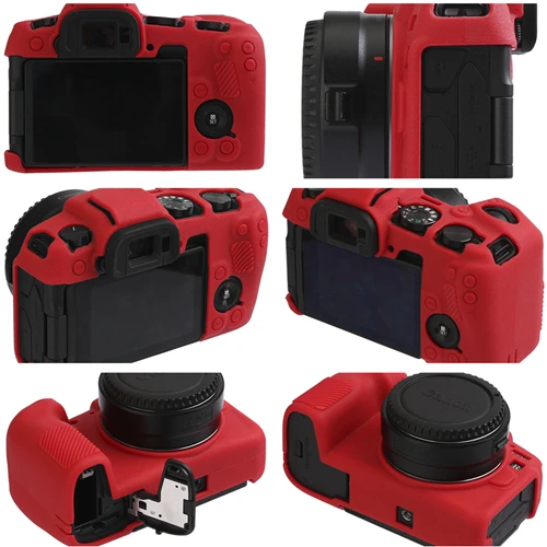 Textured Red Лучшее качество резиновый силиконовый чехол защитная рамка для Canon EOS RP мягкая камера - Color: Textured Red