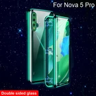 Роскошный Магнитный поглощающий чехол для Huawei Nova 5 Pro металлическая рамка двухсторонний стеклянный чехол 5Pro защитный чехол для телефона