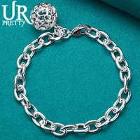 urpretty 925 sterling silver star hollow ball chain bracelet for man women wedding charm party jewelry gifts