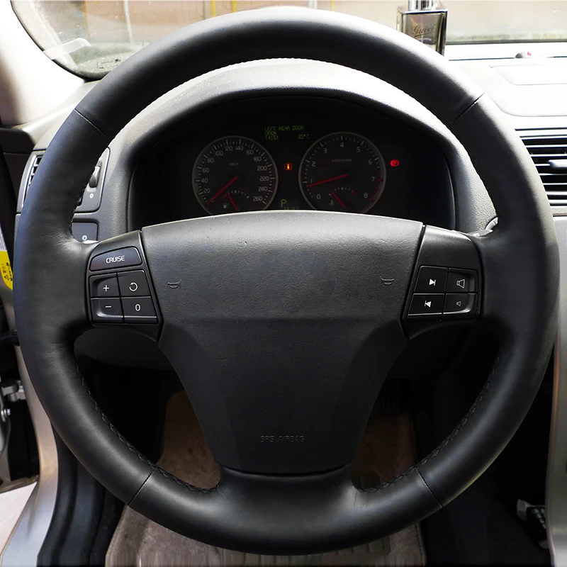 Чехол на руль для Volvo S40 2006 2012 V50 2005 2011 автомобильные аксессуары Кожаная оплетка из