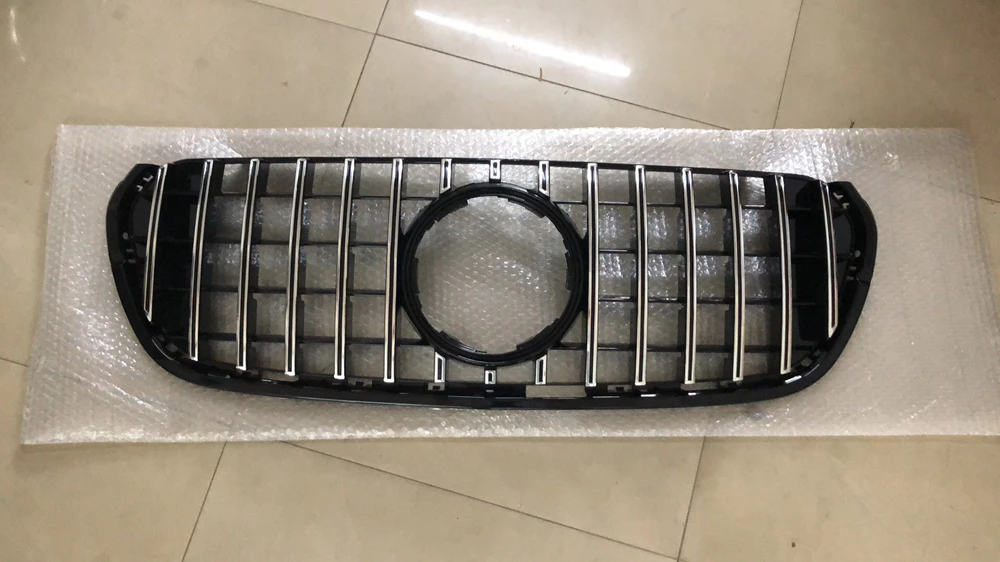 

Car Front Bumper Grille For Mercedes Benz X-Class 2018-2020 Silver Strip Exterior Upper Grid Mesh Trim Bracket Racing Grills