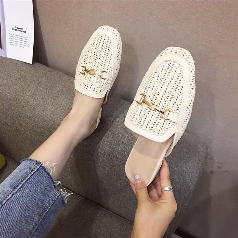 Wellwalk/брендовые туфли без задника с пряжкой; женские тапочки на плоской подошве; женская обувь без шнуровки; соломенная обувь; лоферы; женские тапочки с единорогом
