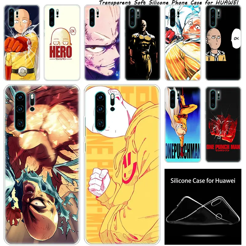luxury Silicone Case Anime One Punch Man Saitama for Huawei NOVA 3 3i 5 5i P20 P30 Pro P9 P10 P8 Lite 2017 P Smart Z Plus 2019