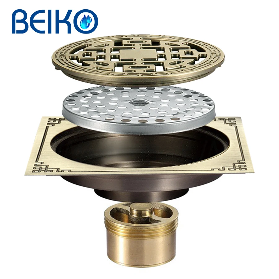 Еврокупер дренаж для пола античная латунная дренажная решетка душа тропический
