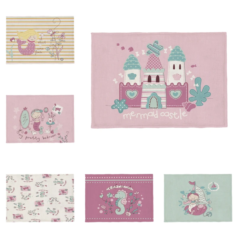 Милая мультяшная животная замок Русалка морская лошадь Осьминог Полиэстеровая