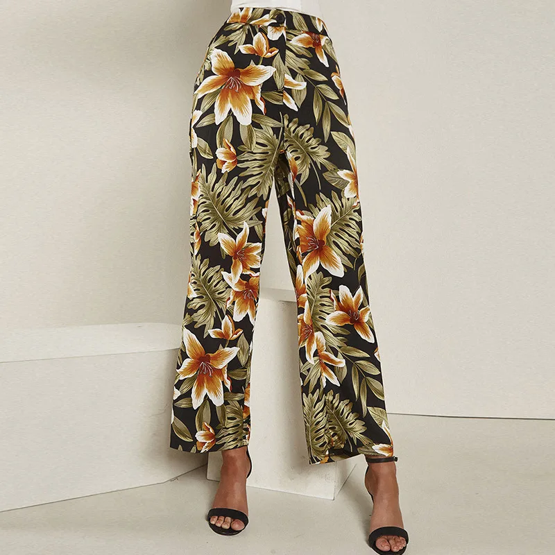 

flare pant streetwear wide leg harajuku clothes punk trousers women gothic korean pants print 2020 summer plus size black