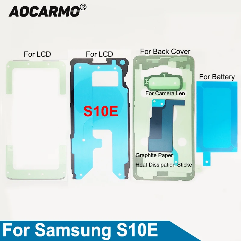 Aocarmo для Samsung Galaxy S10E SM G9700 полный набор клей ЖК экран лента задней крышки