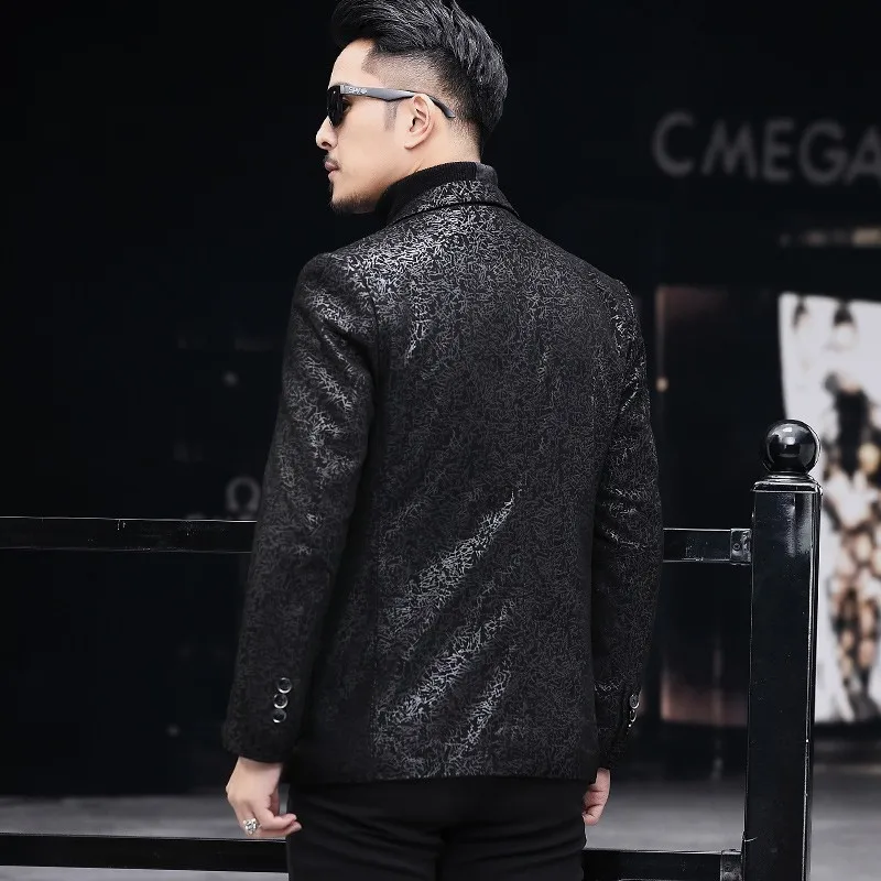 Мужской приталенный Блейзер из овечьей кожи Модный деловой вечерний пиджак в