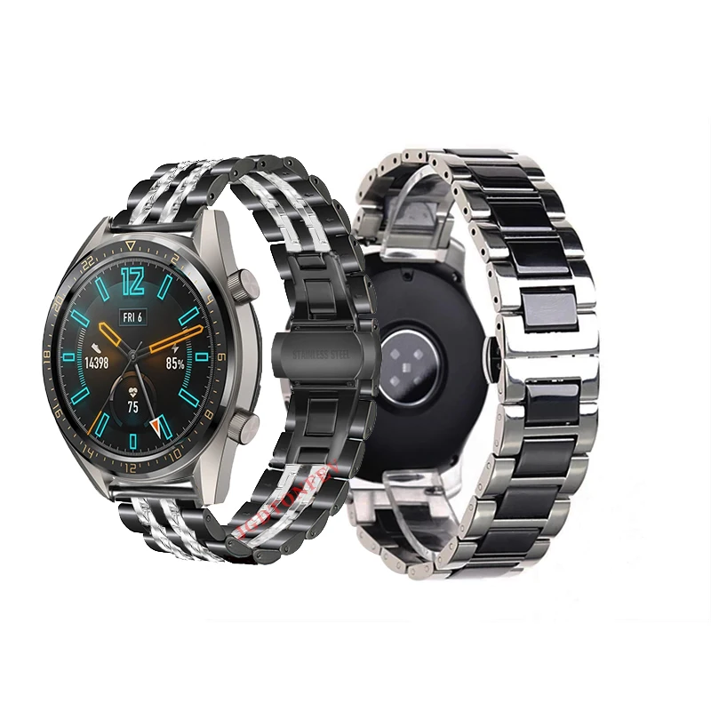 

Ремешок из нержавеющей стали для часов Huawei Watch GT, браслет для Xiaomi Huami Amazfit Stratos 2 2S, 22 мм