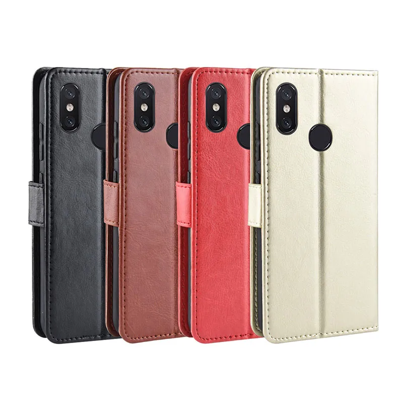 Leather case Phone Accessories Phone Flip Case for mi 8 9 Mobile Cover Anti-fall Card Kickstand