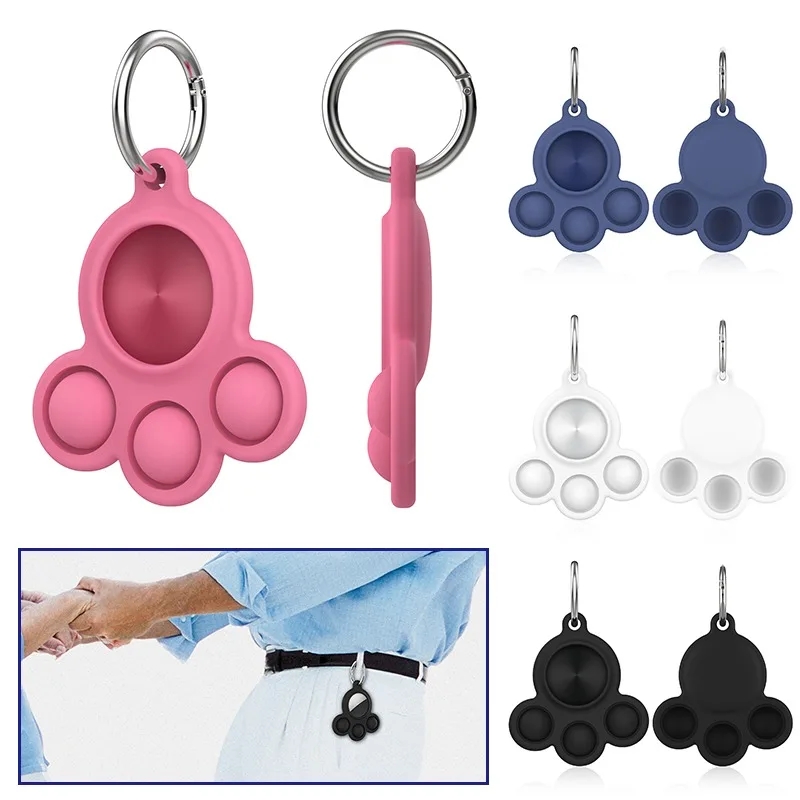 

Mini Push Bubble Protective Cover for Airtag Keychain Autism Sensory Stress Reliever Fidget Simple Dimple Toys for Kids Pets