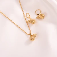 bangrui new fashion gourd pendant necklaces earrings for women men gold color vintage jewelry sets mascot ornaments jewelry gift