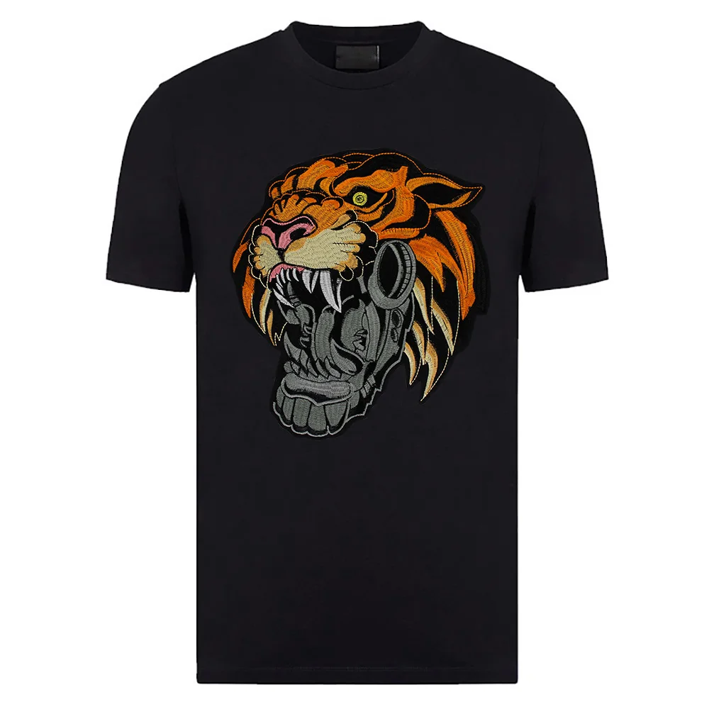 Властная большой головы тигра вышивка утюг на аппликация одежду DIY джинсовая