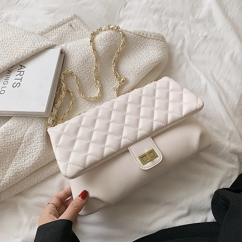 

Chain Soft Leather Small Square Bag 2021 New Fashion Shoulder Messenger Bag Purses and Handbags Luxury Designer Satchels