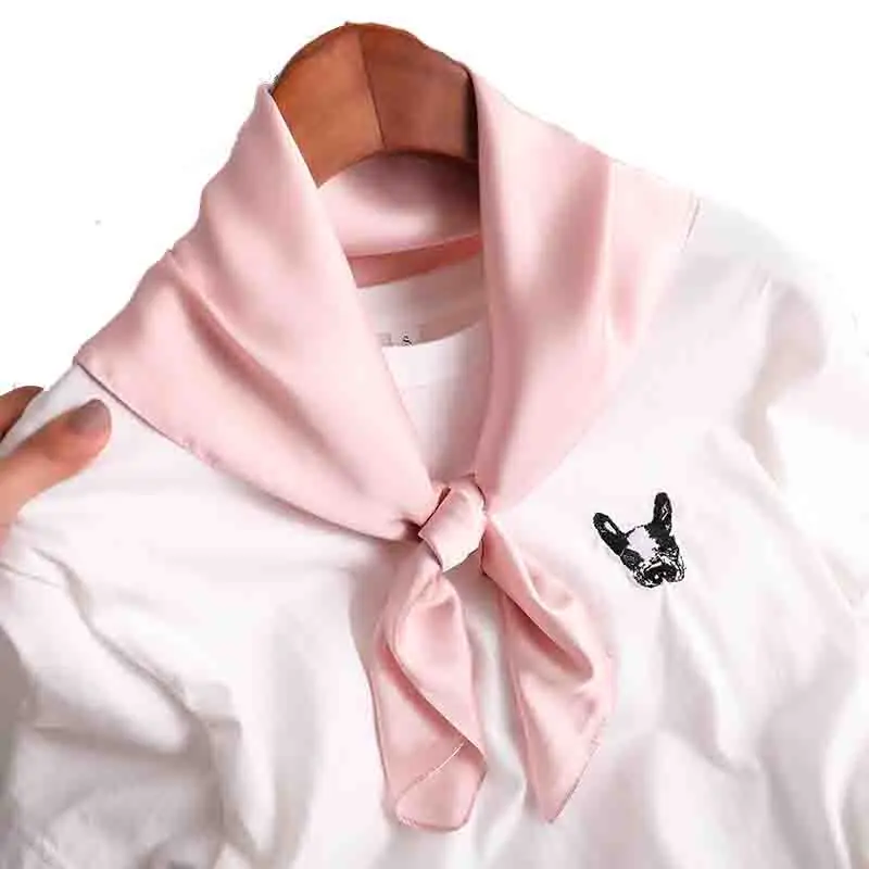 

Spring Autumn New Simple Pure Color Scarf Female Elegant Atmosphere Decoration Small Square Scarf Fashion Sweet Sunscreen A77
