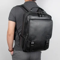 backpacks for man genuine leather 2021 new men business black fashion large capacity travel 14 laptop backpack bags