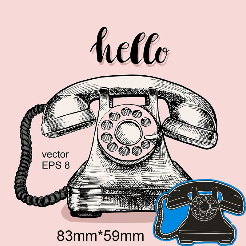 59*83 мм Ретро циферблат телефон металлические режущие штампы украшение тиснение