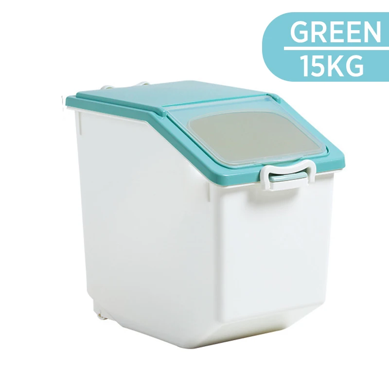 

Plastic 10/15kg Plastic Rice Grain Storage Box Sealed Moisture-proof Dust-Proof Large Pet Kitchen Food Storage Container