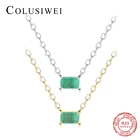 Colusiwei 925 стерлингового серебра в винтажном стиле, элегантное, Paraiba ожерелье с подвеской из турмалина для женщин звено цепи ожерелье ювелирные изделия