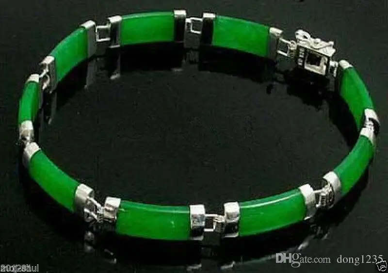 

2016 new of Peking, China Selling Jadeite bracelet <<Pretty Natural Green new Silver Fortune Lucky Link Bracelet jade