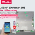 Умный bms 16s 48v LiFePo4 60v Li-Ion 80a 100a UART 485 может поддерживать Bluetooth APP, состояние батареи, температурную защиту