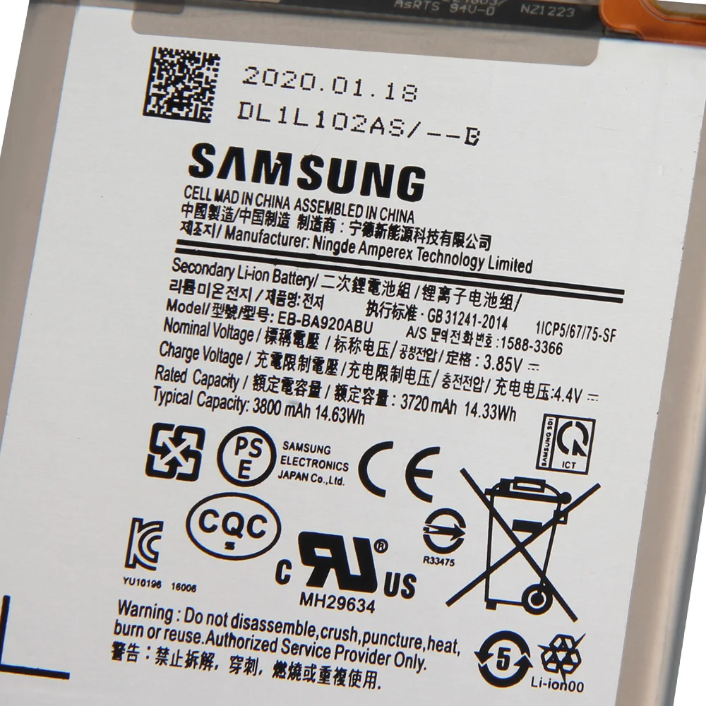 Оригинальная Аккумуляторная батарея для Samsung Galaxy A9s A9200 2018 версия A9 A920F сменная