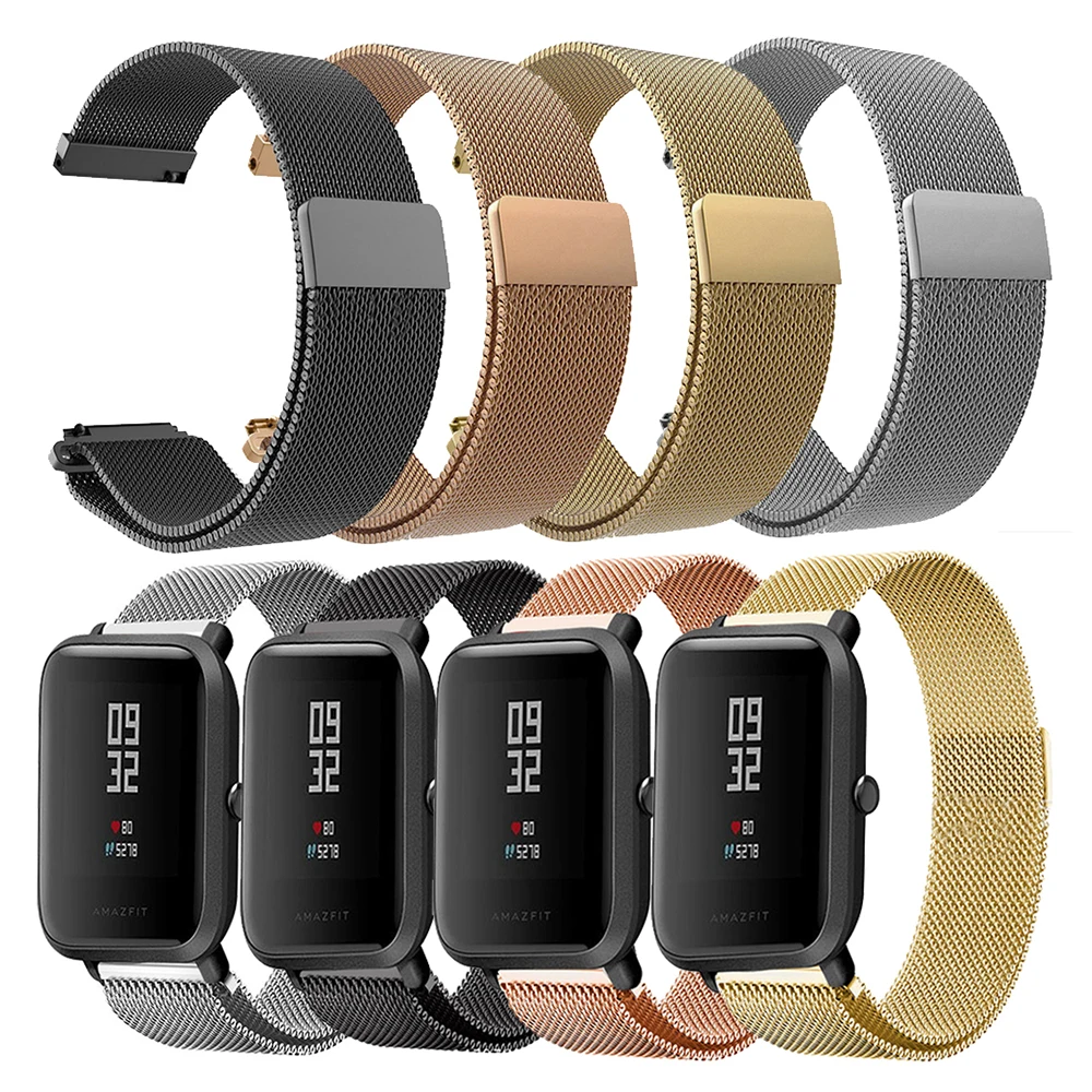Металлические Часы Браслет Для Xiaomi Huami Amazfit Bip Youth Smart Watch Нержавеющая сталь аксессуары для Amazfit Bip ремешок для часов