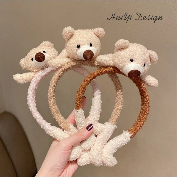 

Selling cute rabbit plush hairbands girl cartoon doll wash face headband press hair female headdress