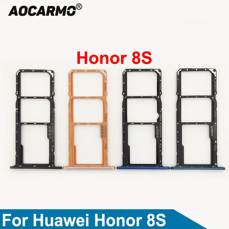 Держатель для SD карты Aocarmo черный/синий/Золотой слот двух Sim карт Huawei Honor Play 8S
