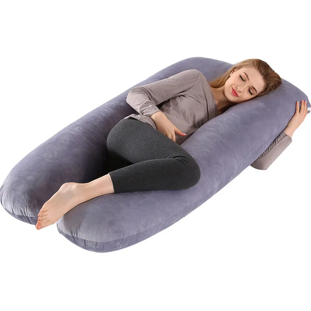 

Free shipping new U-shaped maternity pillow crystal velvet detachable nursing pillow maternity pillow