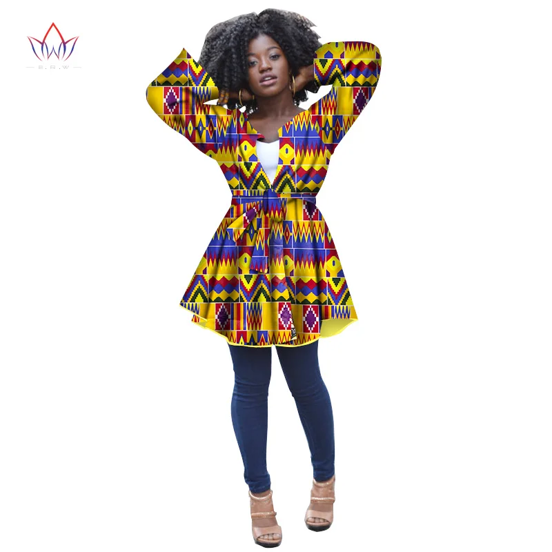Женская африканская одежда Дашики Тренч Женский Топ в африканском стиле верхняя