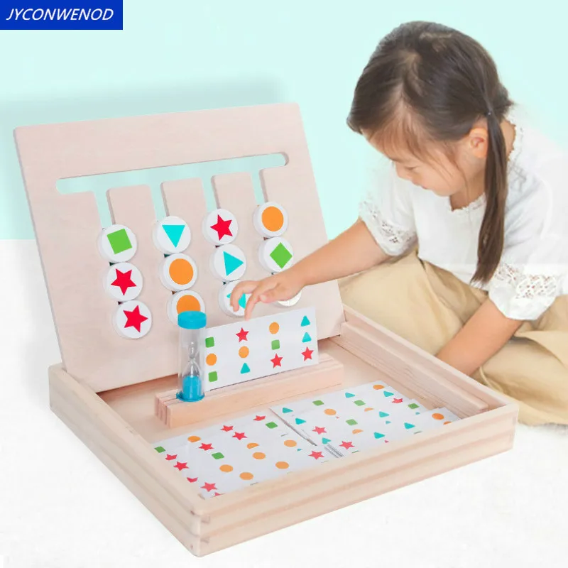 2 комплекта детских игрушек Монтессори деревянные игрушки четыре цвета игры