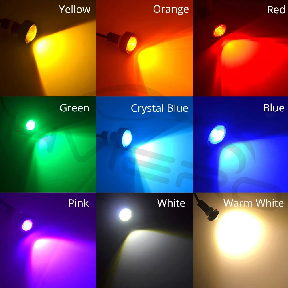 2pcs 18MM Led Eagle Eye DRL Дневной свет для фонарей Источник резервного копирования Реверсирование парковки сигнальных ламп Водонепроницаемый