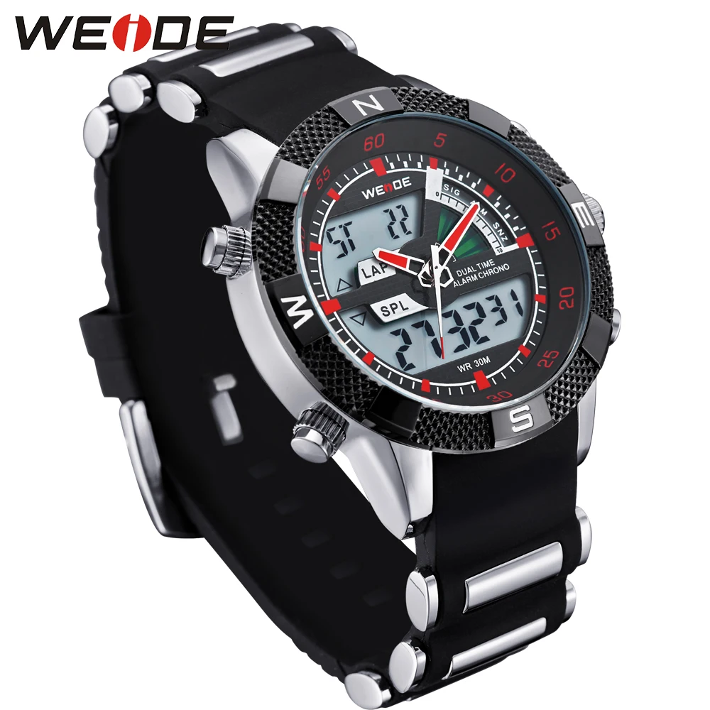 WEIDE мужские часы люксовый бренд аналоговый цифровой календарь Автоматическая