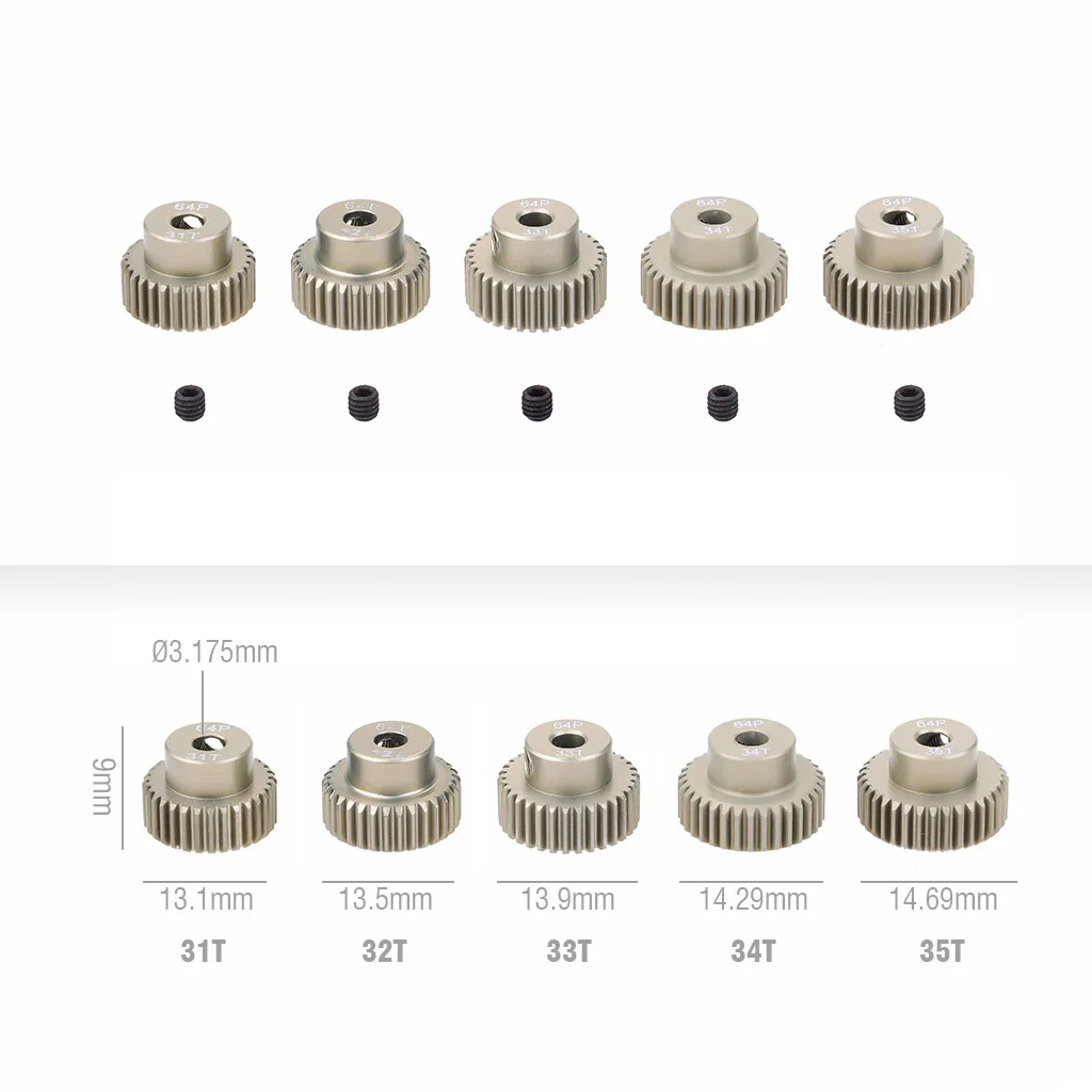 5 шт. 64DP 3 175 мм 21T 22T 23T 24T 25T 26T 27T 28T 29T 30T/ 31T-35T / 36T-40T 41T шестерня двигателя 45T/46T-50T для