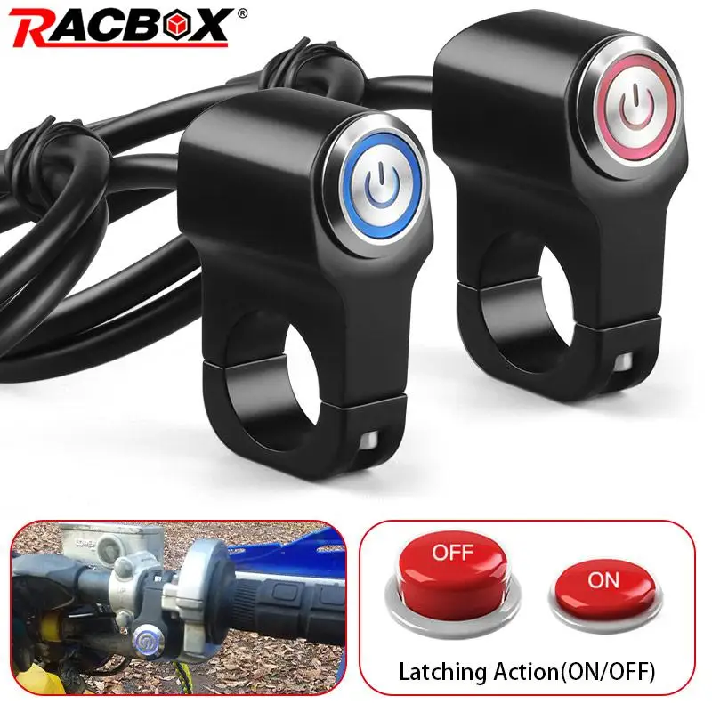 Мотоциклетный выключатель 22 мм 7/8 дюйма, кнопка для включения и выключения фары на руль, для квадроциклов, спортивных внедорожников, электровелосипедов