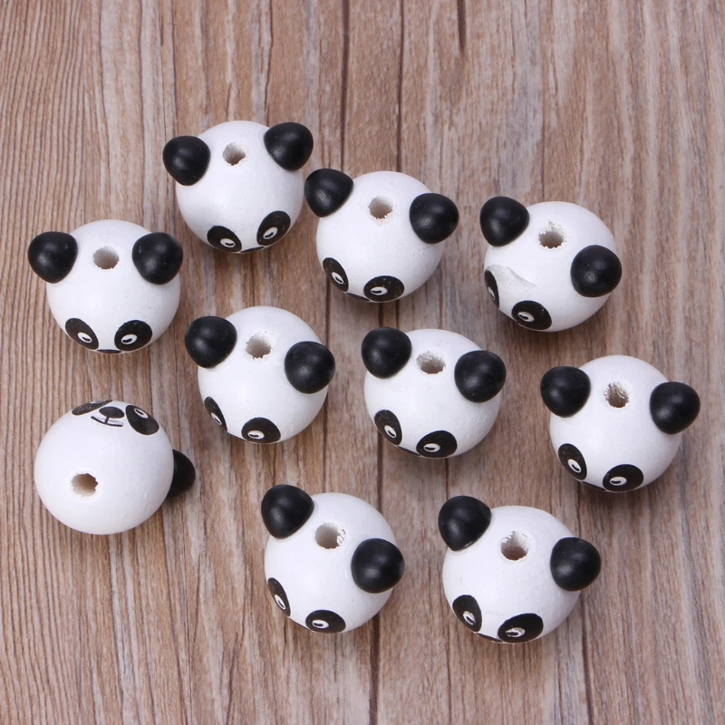 

10Pcs 24mm Wooden Bear Head Teething Chew Beads For Baby DIY Pacifier Chain GXMB