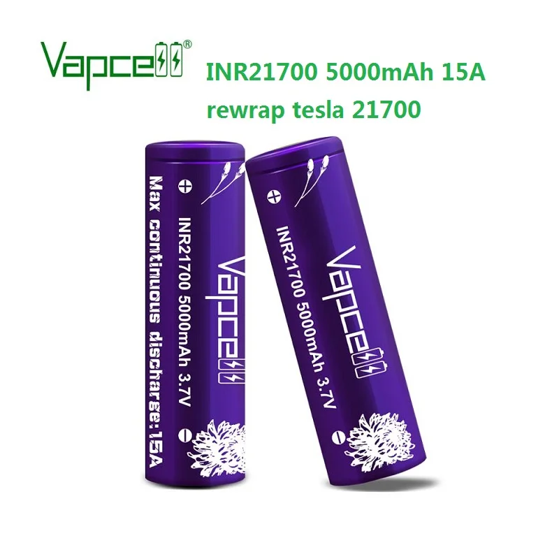 Оригинальный аккумулятор Vapcell INR21700 5000 мАч 15 А перезаряжаемые литий-ионные