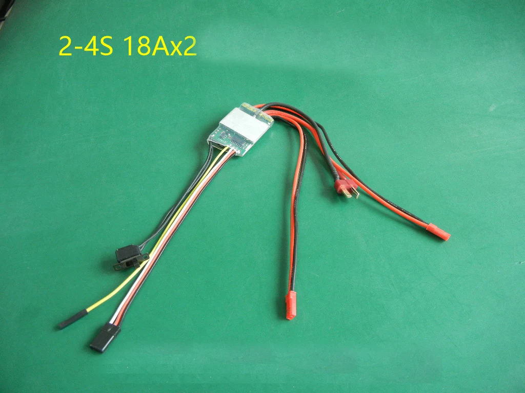 1 шт. двухсторонний матовый ESC 18Ax2 2S 4S 6v 16v вперед назад двунаправленный регулятор