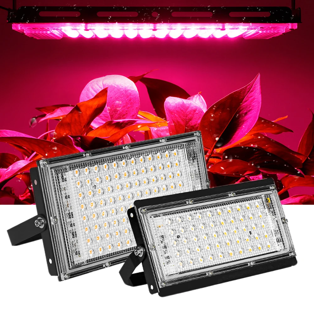 IP65 waterproof Full Spectrum LED Grow Light AC220V 2835SMD 50W 100W Phyto Lamp For Greenhouse Hydroponic Plant Growth Lighting