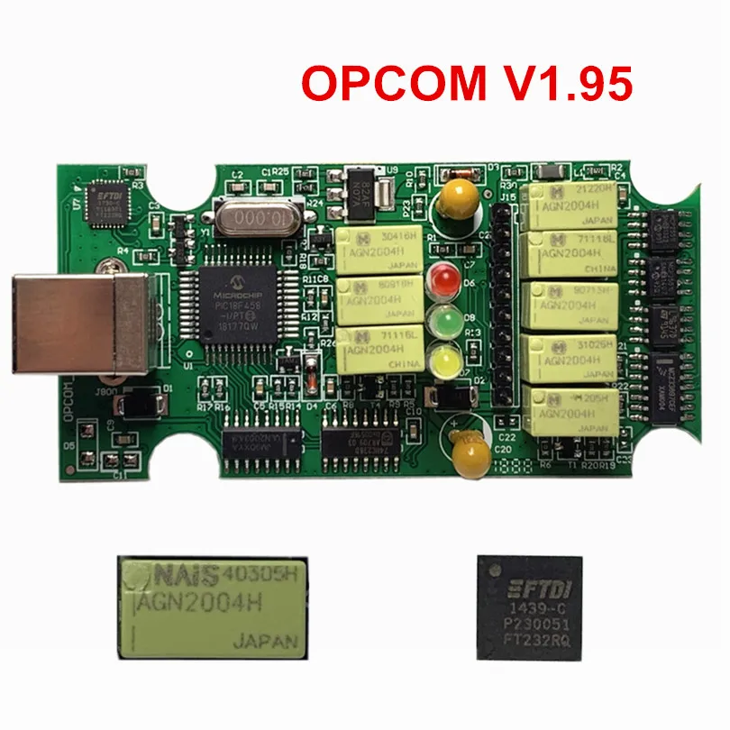 Newt прошивка OPCOM 1,70 1,59 OBD2 CAN-BUS считыватель кодов V1.99 V1.95 для O-p-e-l OP COM OP-COM диагностический PIC18F458 чип ftdi - Цвет: OPCOM V1.95